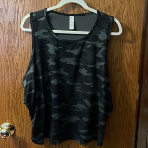 Woman’s  plus Black and grey camo tank top 2X